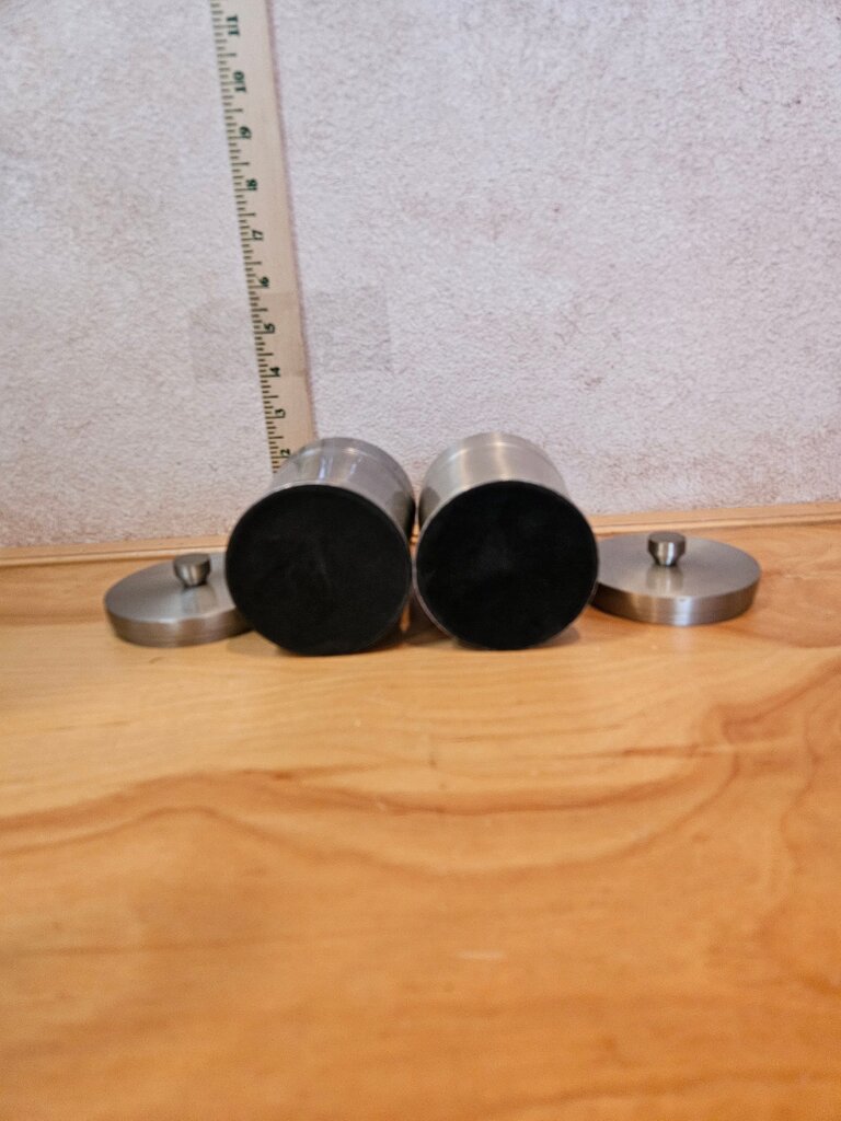 Set of Stainless Steel Canisters for vanity top, table, organizing