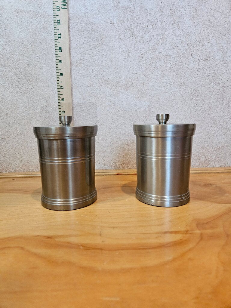 Set of Stainless Steel Canisters for vanity top, table, organizing