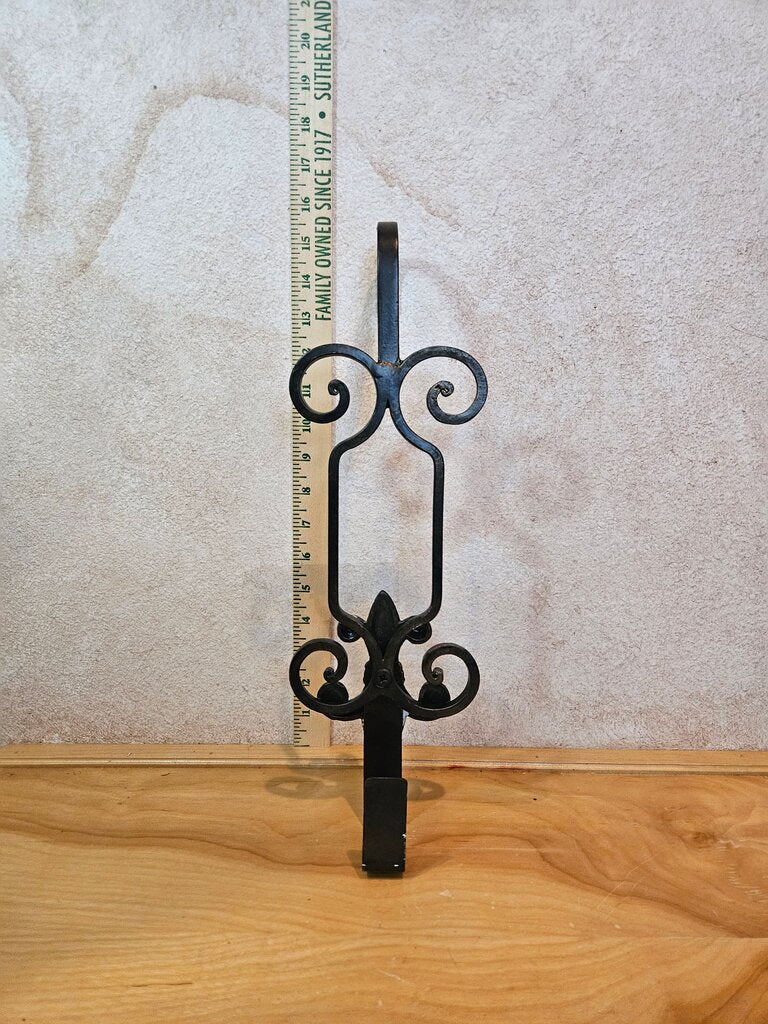 Wrought Iron Ornate Black Heavy Wreath Hanger Holiday Home Over the Door