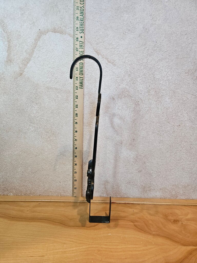 Wrought Iron Ornate Black Heavy Wreath Hanger Holiday Home Over the Door