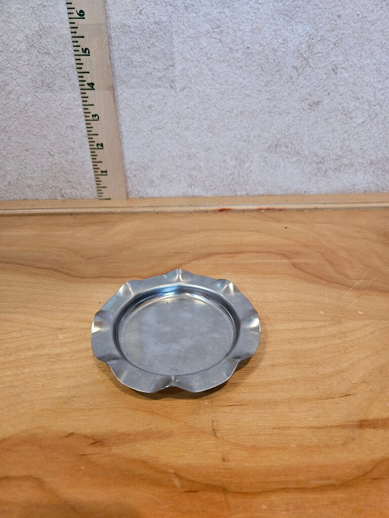 Colonial Pewter Octagonal Plate w Variegated Edge charger, ash tray, trinket holder, cloche riser base