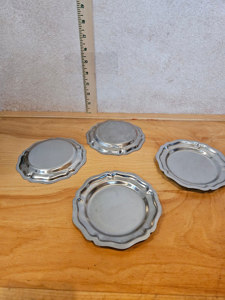 Set of 4 Vintage Silver Plated Dessert Plates