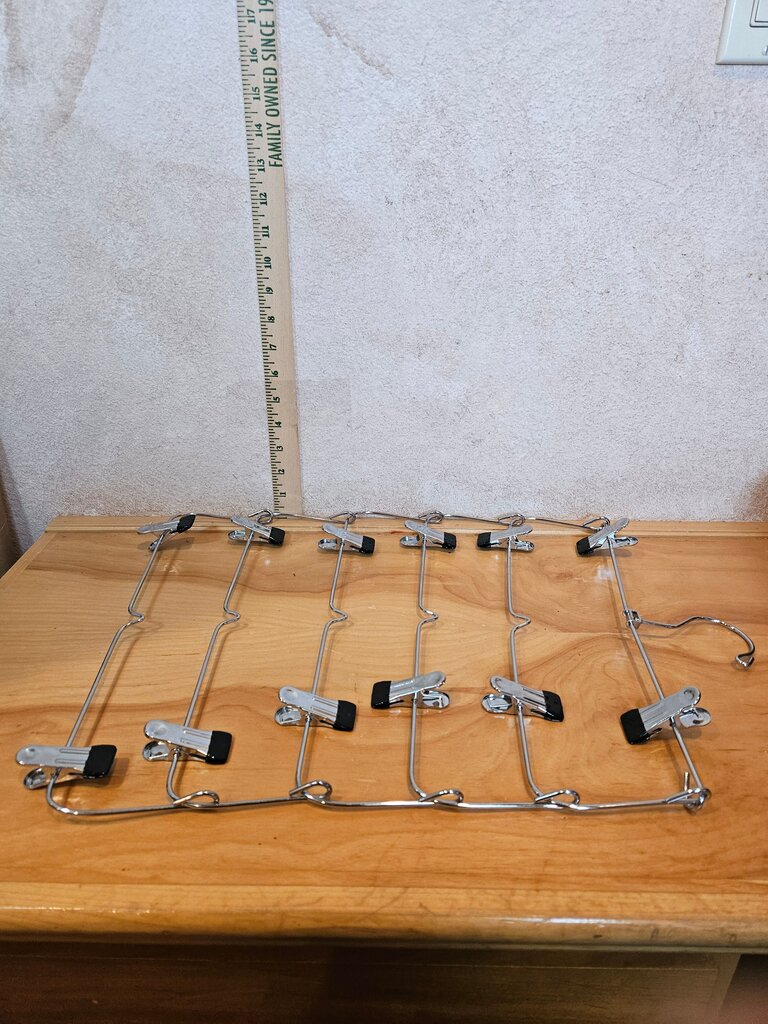 Vintage Metal Multi Tier Hanger Multipurpose Chrome Wire Clip Rack