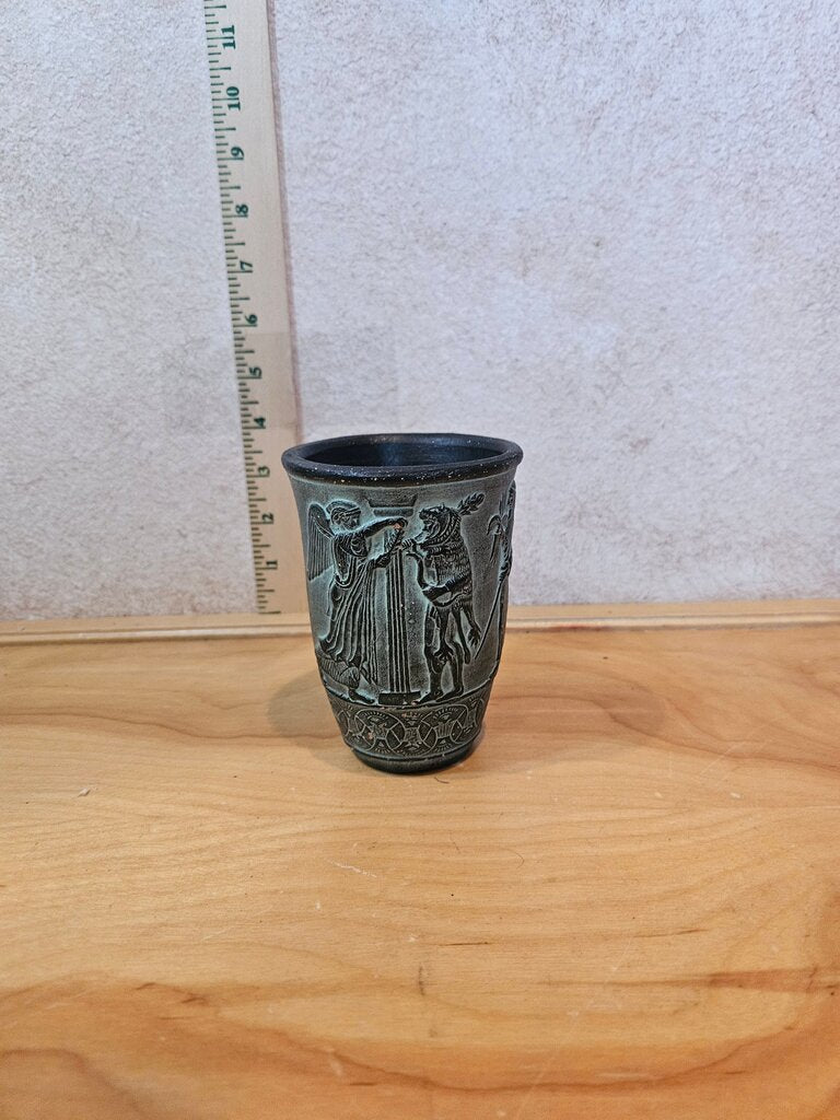 Ancient Greek Style Decorative Cup Releif Grecian Scene