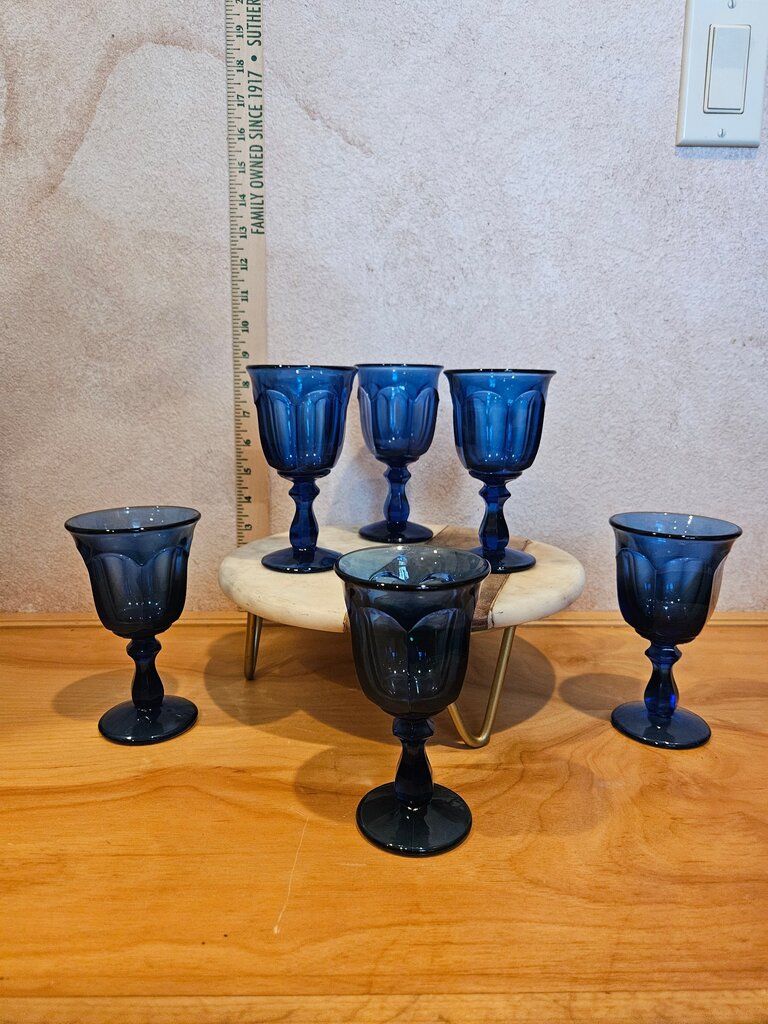 Set of Blue Glass Goblets