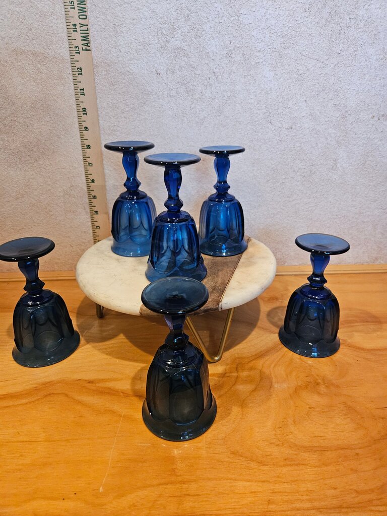 Set of Blue Glass Goblets