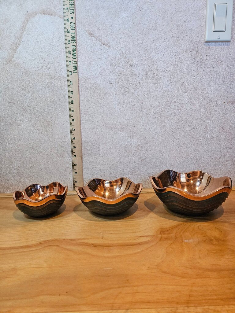 Nesting set Nambe Copper Canyon Bowl Fruit Bowl Dinnerware Bowls by Lisa Smith