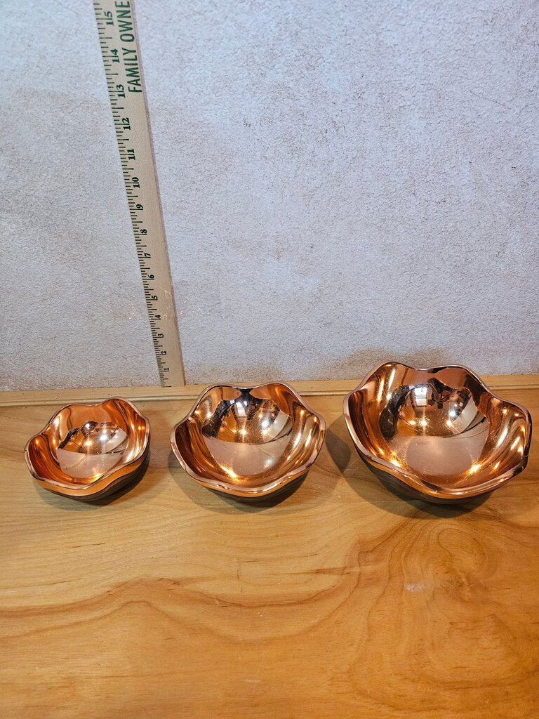Nesting set Nambe Copper Canyon Bowl Fruit Bowl Dinnerware Bowls by Lisa Smith