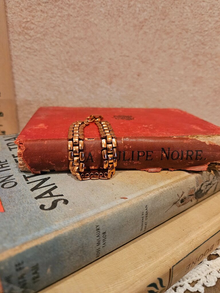 Vintage Copper Tone Chain Link Chunky Bracelet