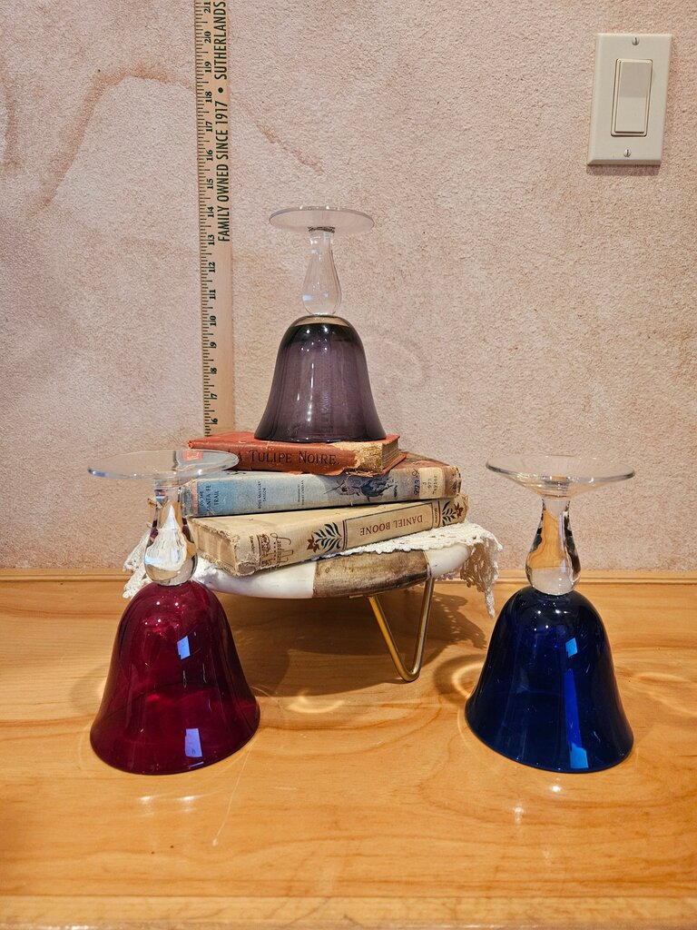 Colorful Artland Glass Stemware Set 3 red, blue purple bareware