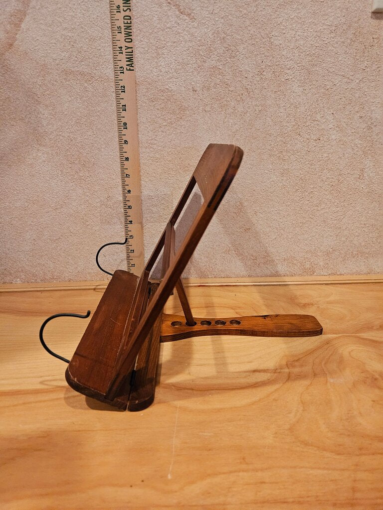 Vintage Oak Wood Lectern Rack Book Holder Rest Portable Adjustable Desk Table Top Metal Page helper