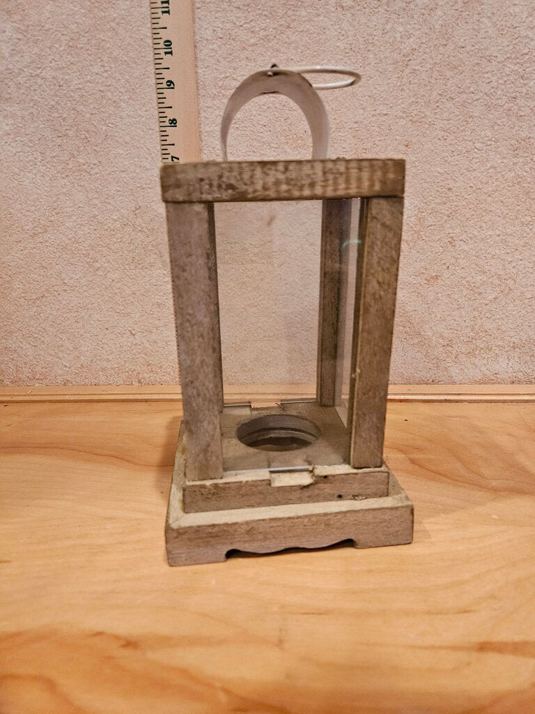 Decorative Wooden Hurricane Lantern Candle Holder