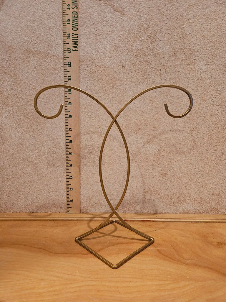 Elegant, stylish Christmas Gold Square Base double Ornament Stand Metal Displayer