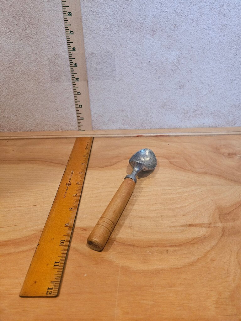 Vintage Ice Cream Scoop Wood Handle Metal Scoop