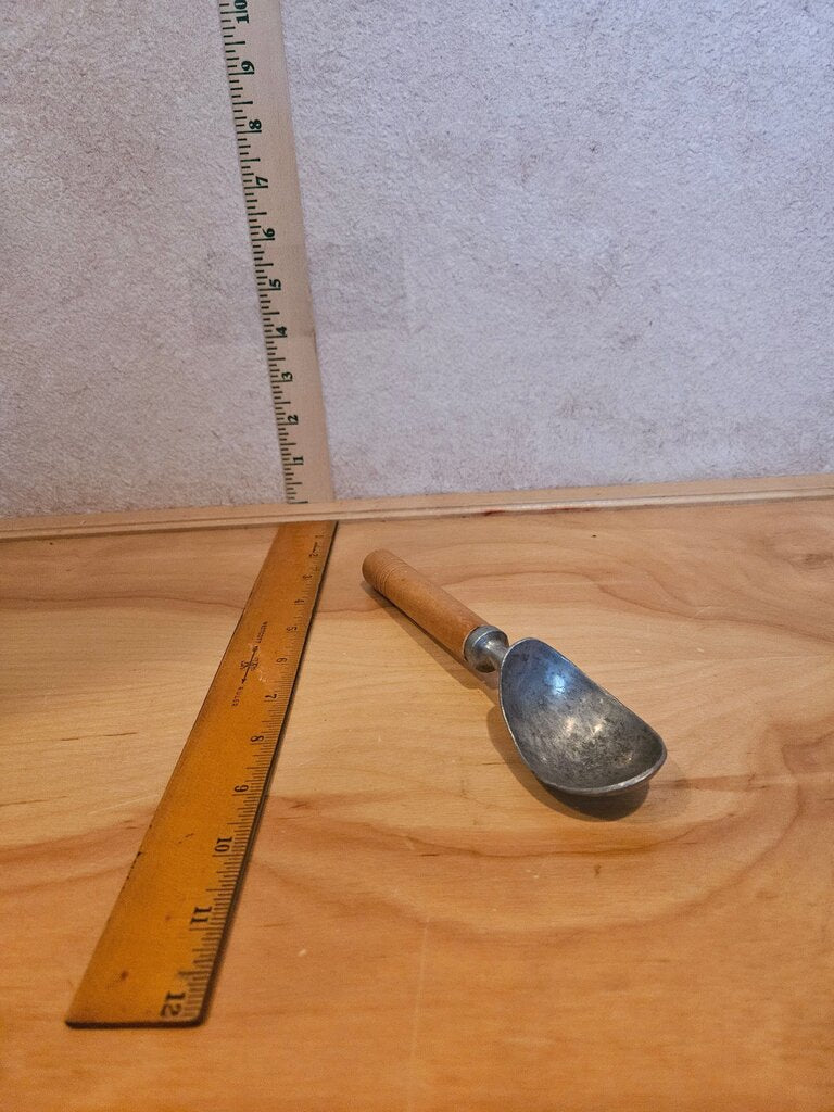 Vintage Ice Cream Scoop Wood Handle Metal Scoop