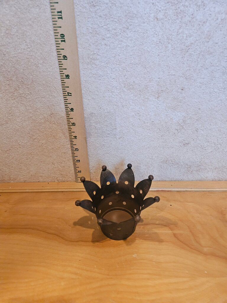 CANDLE HOLDER KING QUEEN CROWN