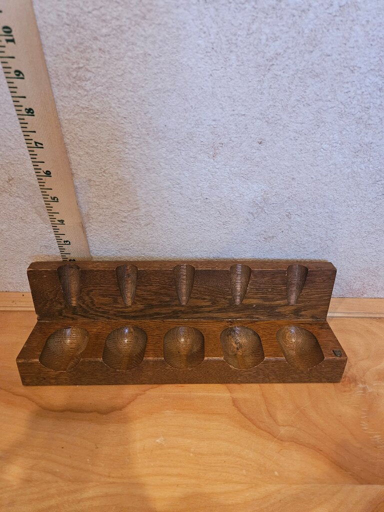 Wood Smoking Tobacco 5 Pipe Stand Holder in Wooden Walnut Finish for Desk