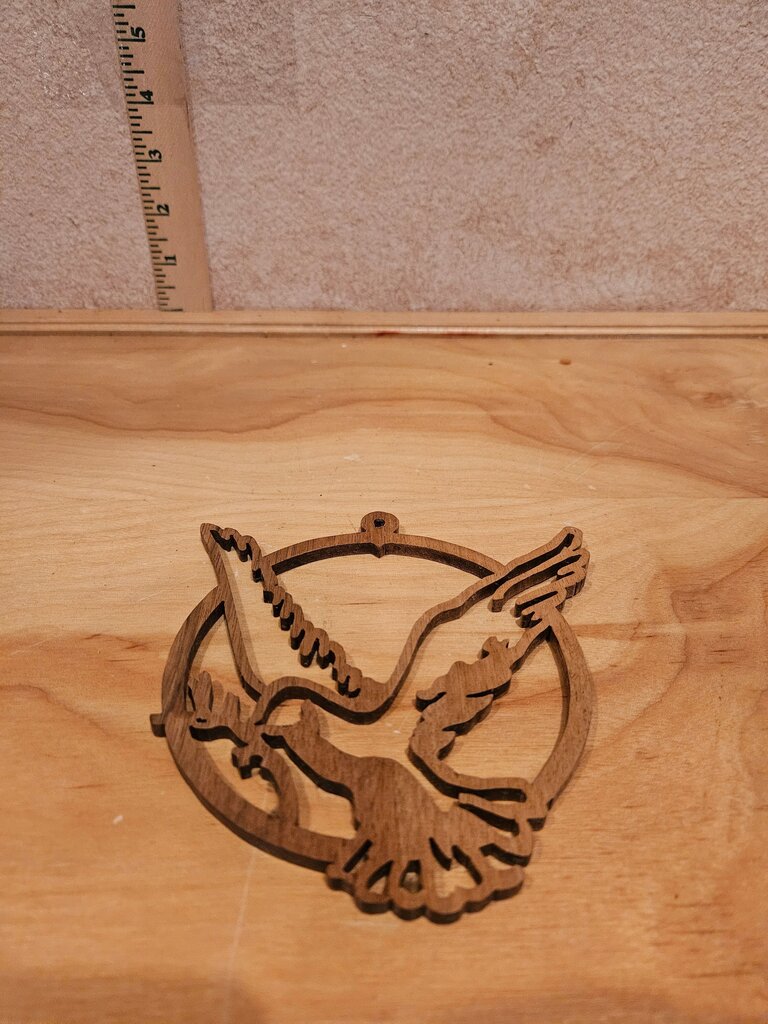 Wooden Bird Design Emblem Ornament wall hanging