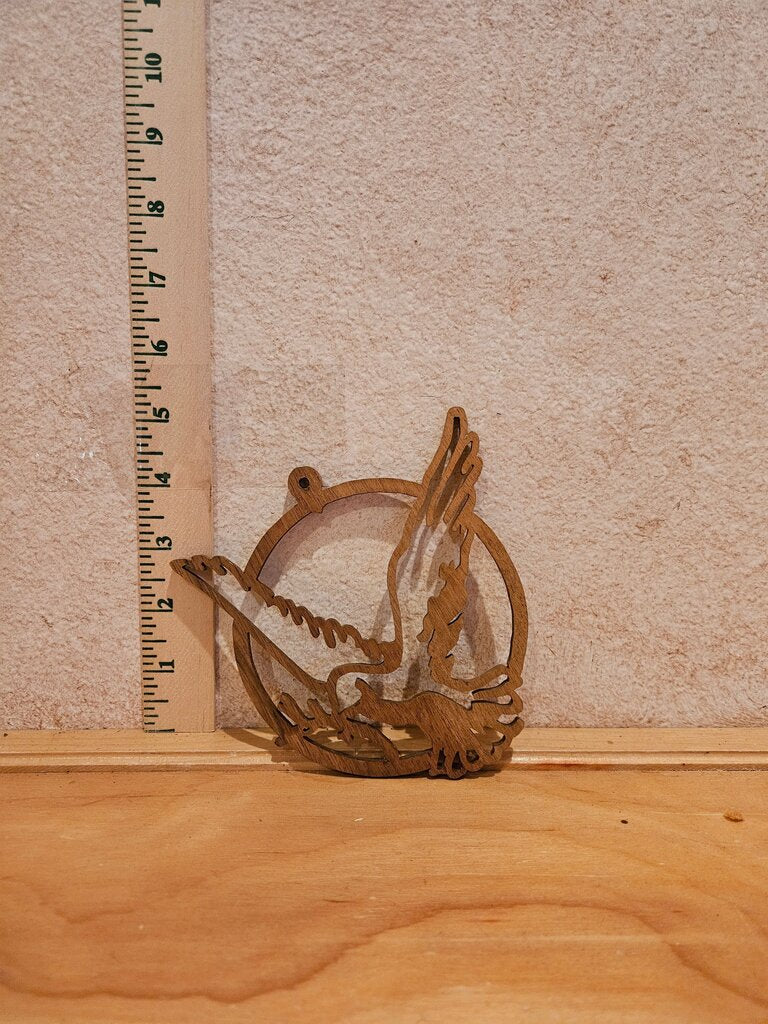 Wooden Bird Design Emblem Ornament wall hanging