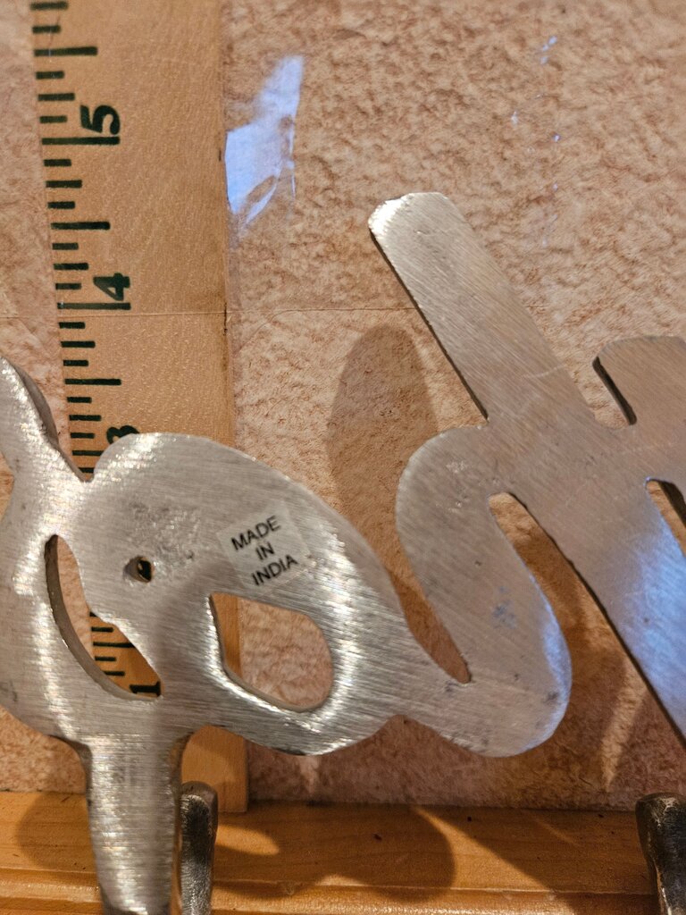 Stylish Triple Wall Hook Shiny Metal W 2 Holes Mounting cute and trendy