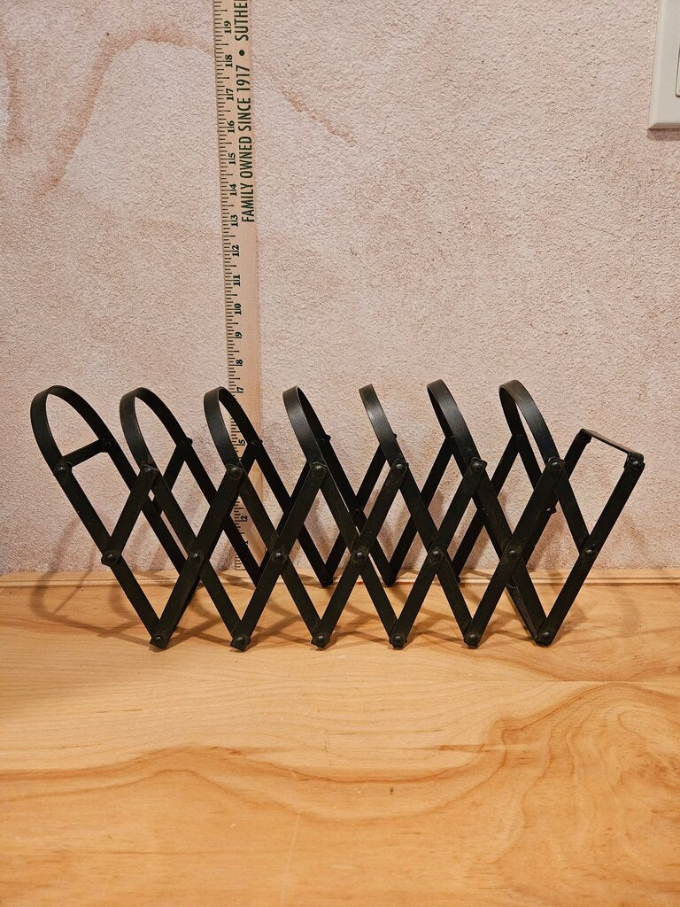Black Accordion Expandable File Folder Storage Organizer Rustic Desk ware