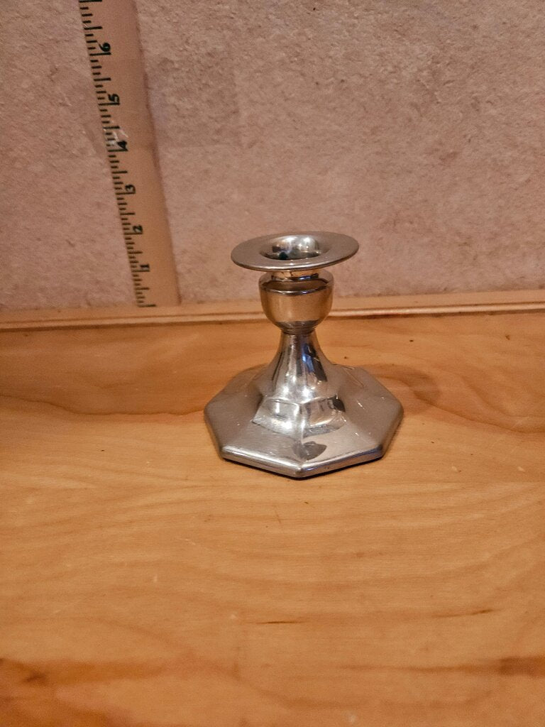 Vintage Silver Candle Octagonal Style Holder