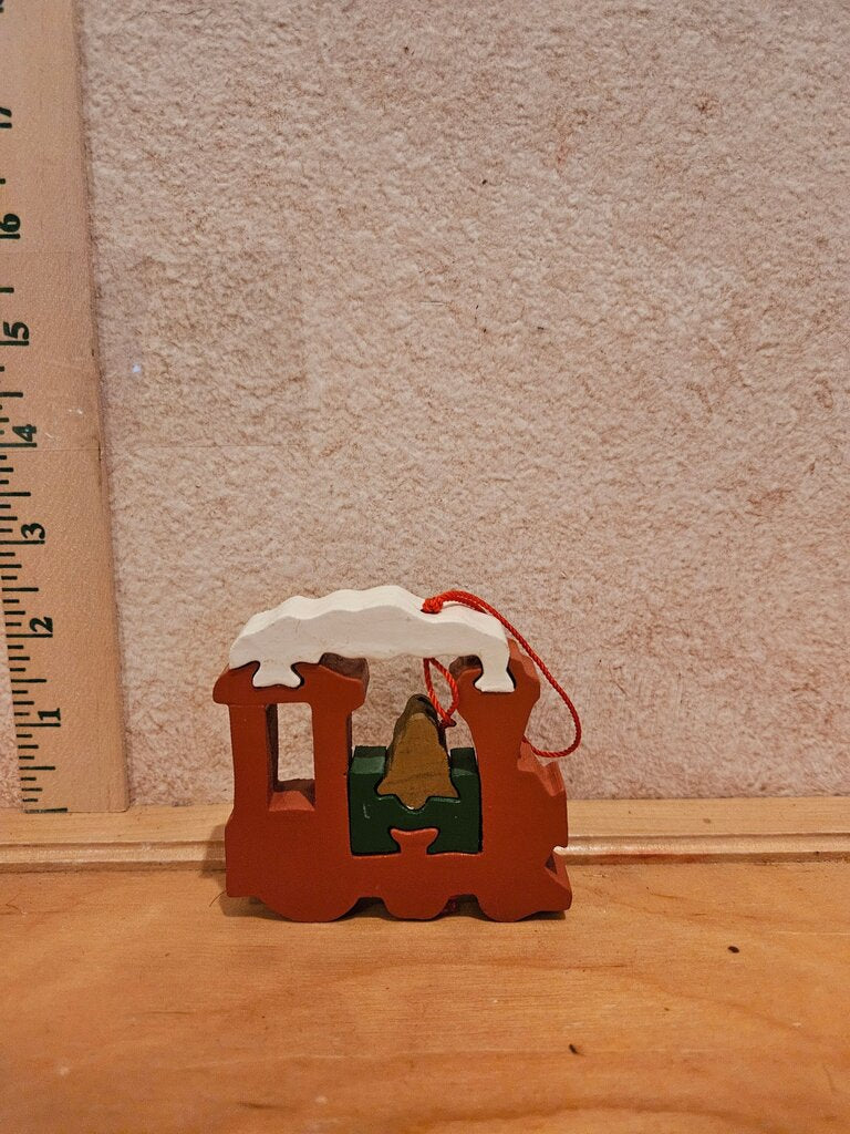 Wooden Train Ornament