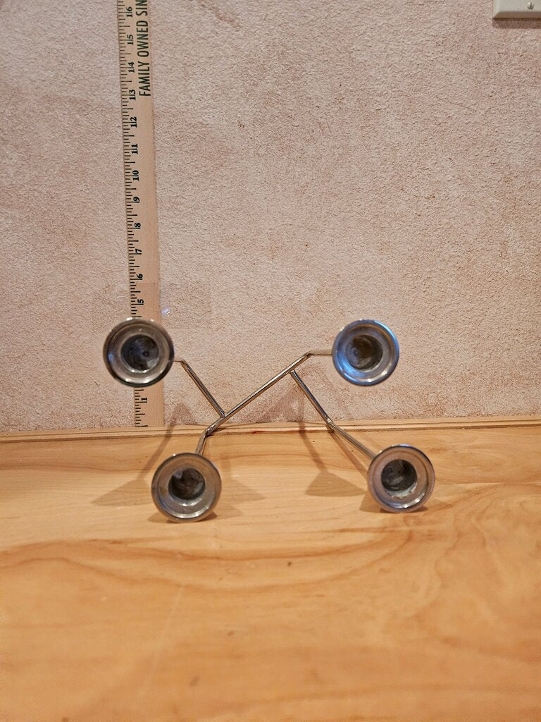 Mid-Century Modern/Danish style accordion funnel Candle Holder