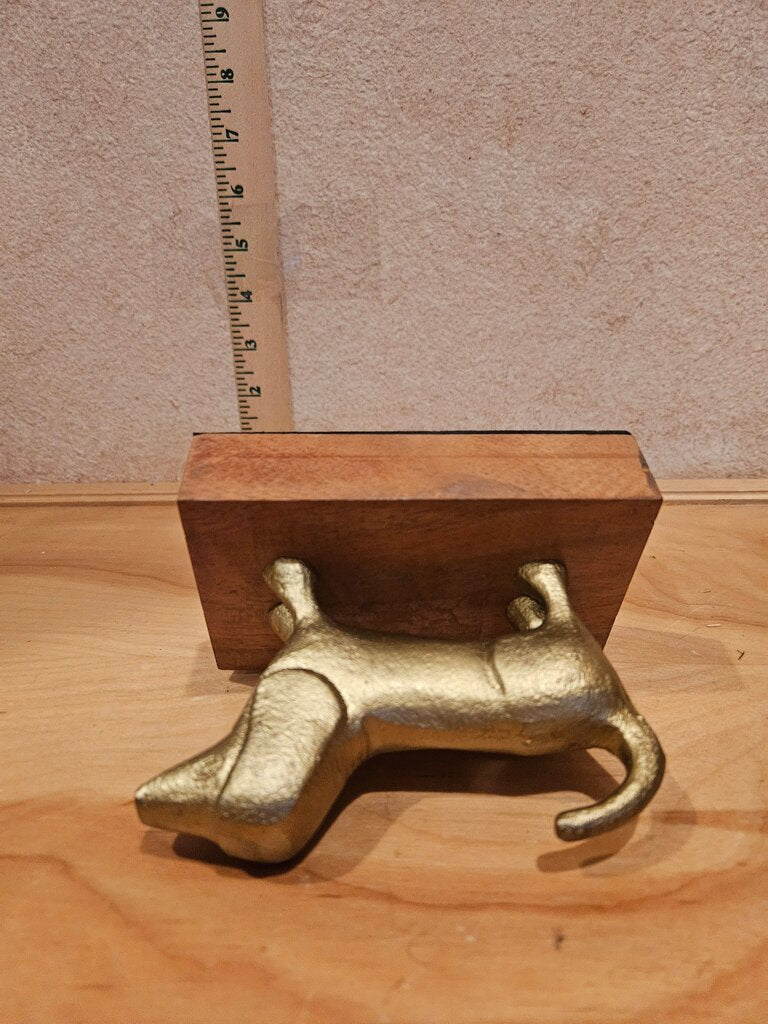 Brass Colored Daushund Shelf Stocking Hanger christmas holiday