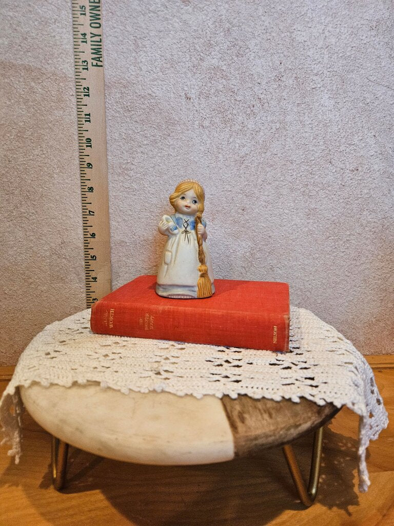 Jasco Ceramic Bell Vintage Cinderella Broom Slipper Figurine