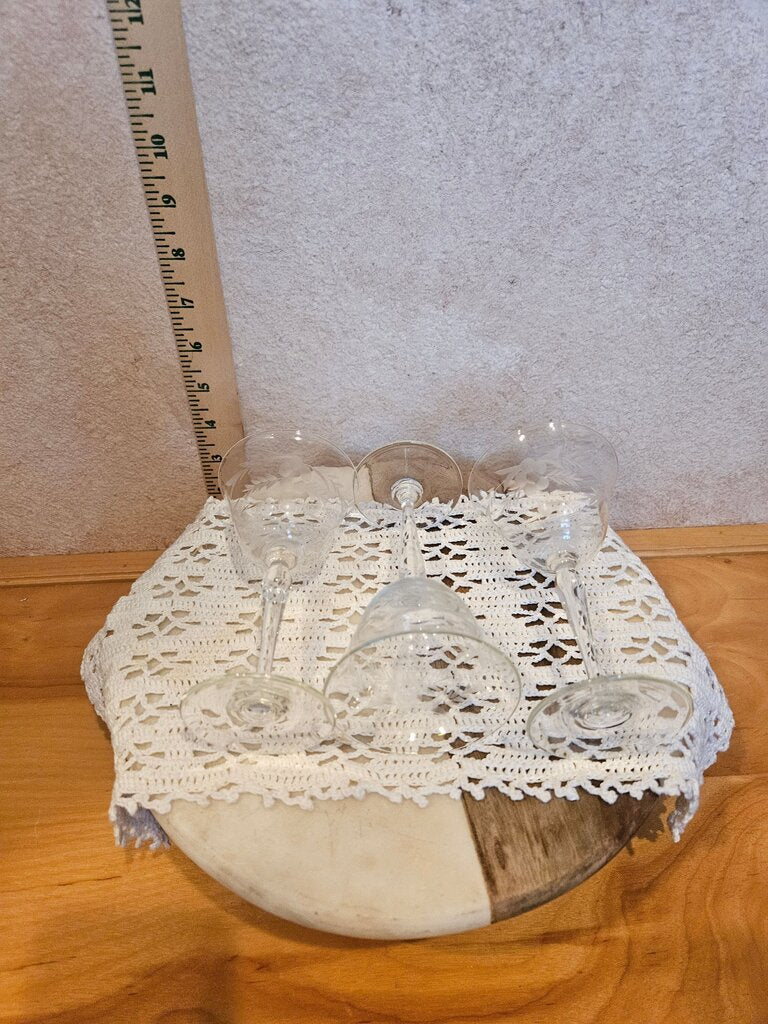 Set of 3 Vintage Crystal Champagne Glasses