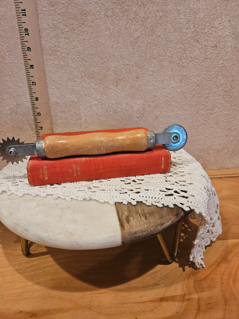 Vintage Double-Sided Metal & Wooden Tool