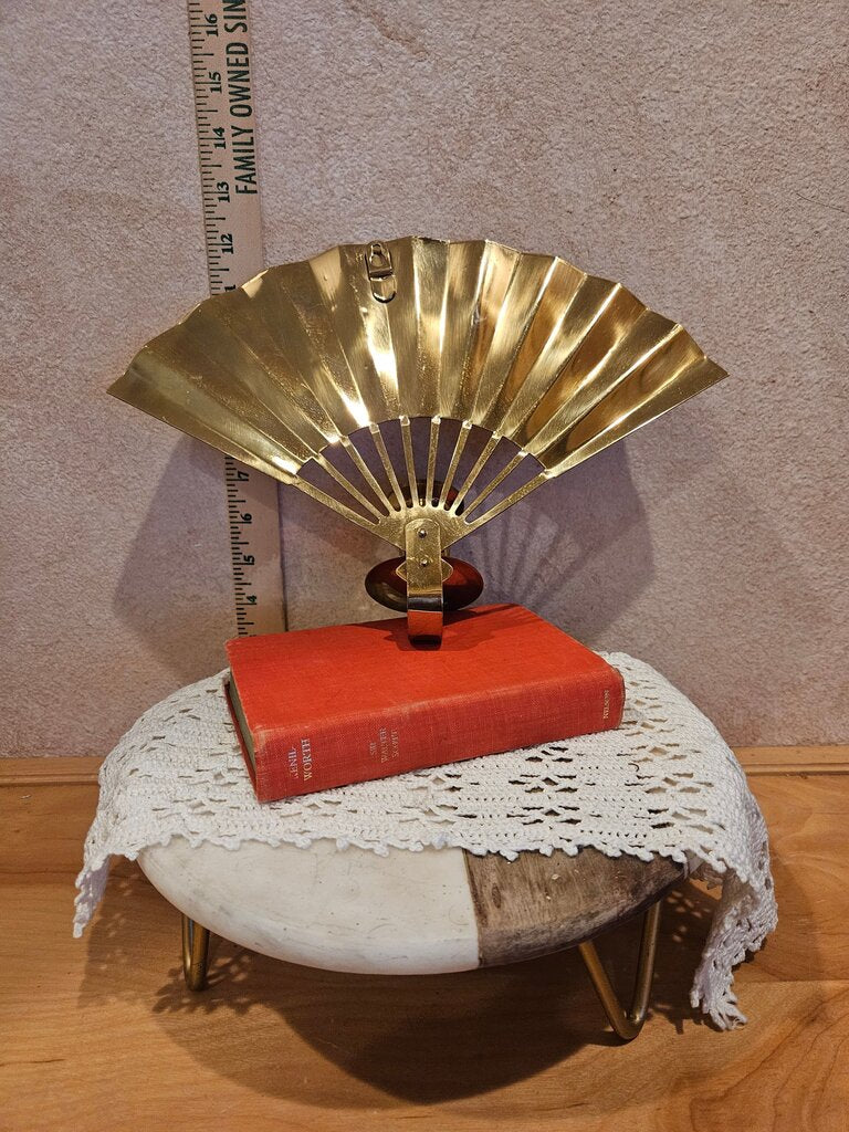 Vintage Brass Fan Wall Sconce Candle Holder