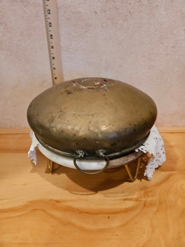 Vintage Brass and Cast Iron Cooking Pot