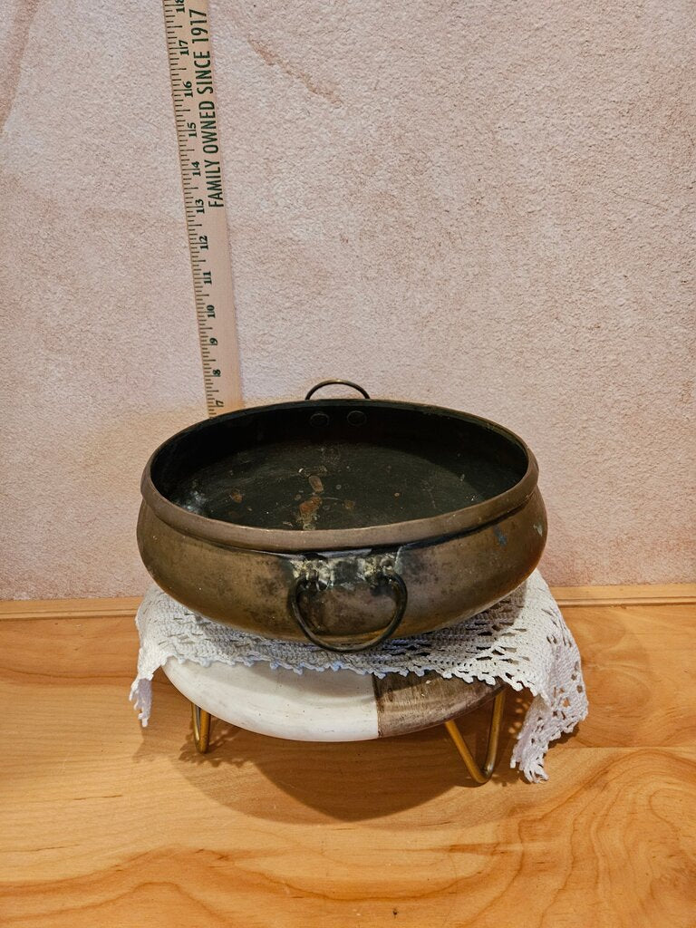 Vintage Brass and Cast Iron Cooking Pot