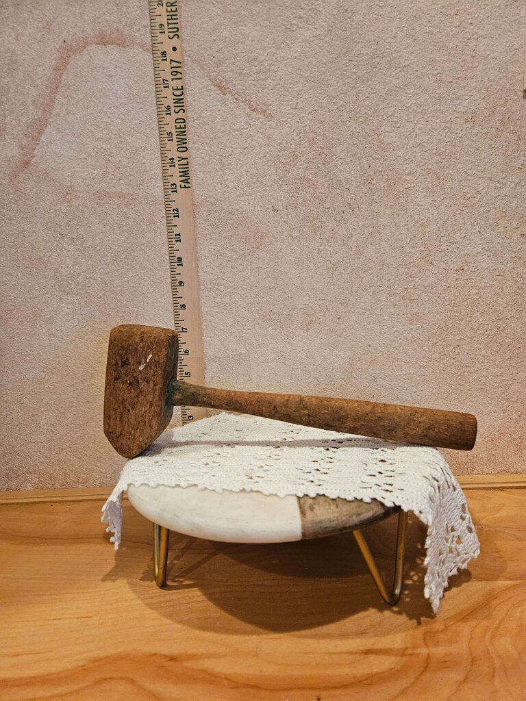 Antique/vintage Mallet/Hammer/Tool -Primitive Chippy Paint Farmhouse Rustic Country Decor