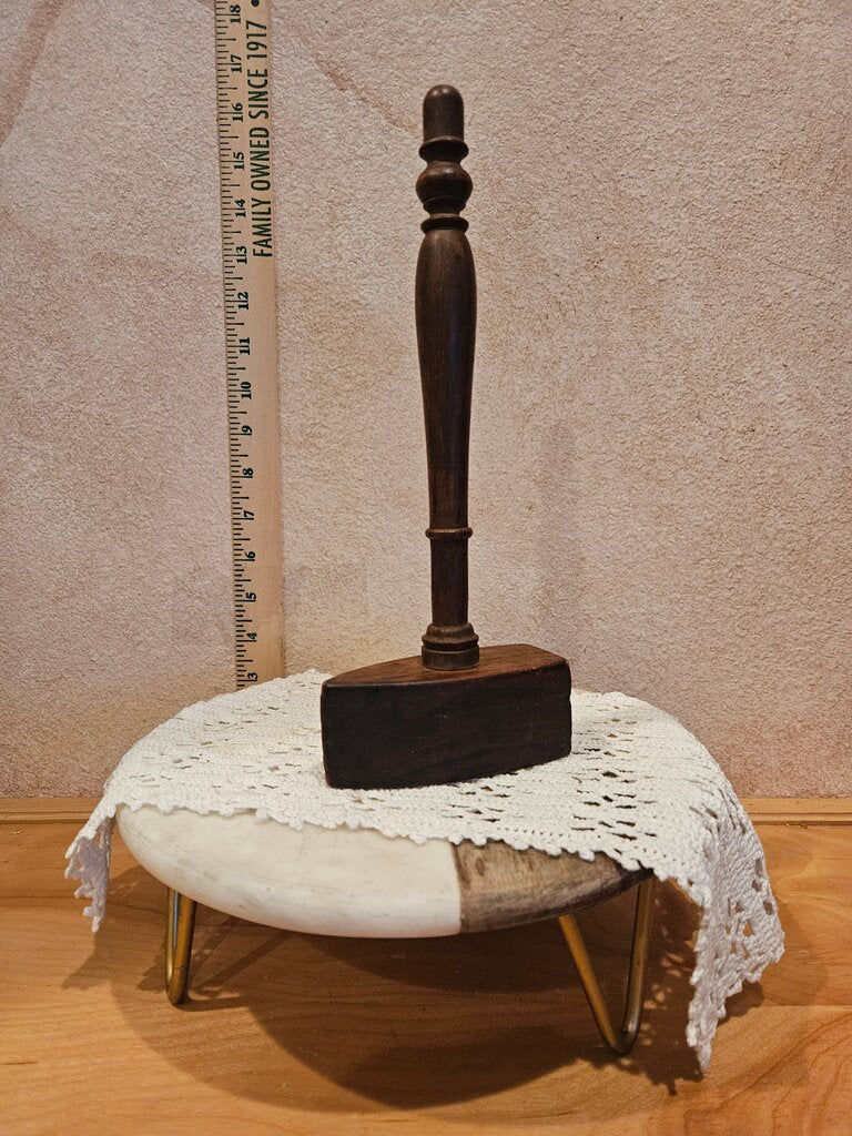 Vintage Dark Wooden Gavel Masonic unique shape judge hammer