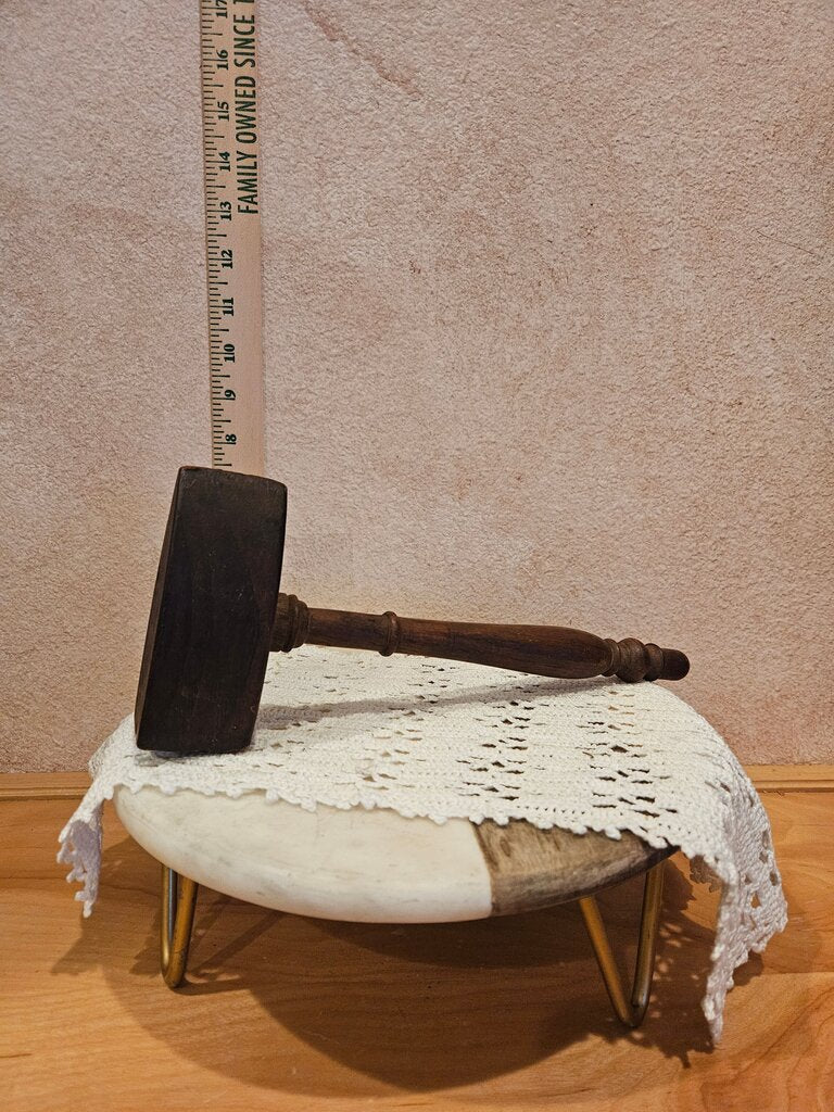 Vintage Dark Wooden Gavel Masonic unique shape judge hammer