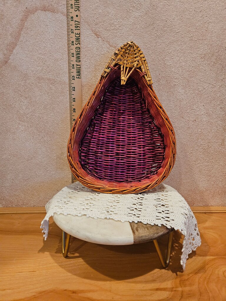 Colorful Purple Pear shape Woven Decorative Basket
