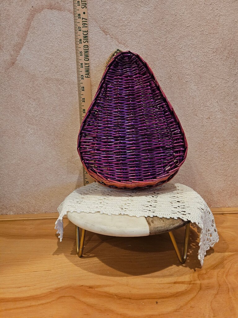 Colorful Purple Pear shape Woven Decorative Basket