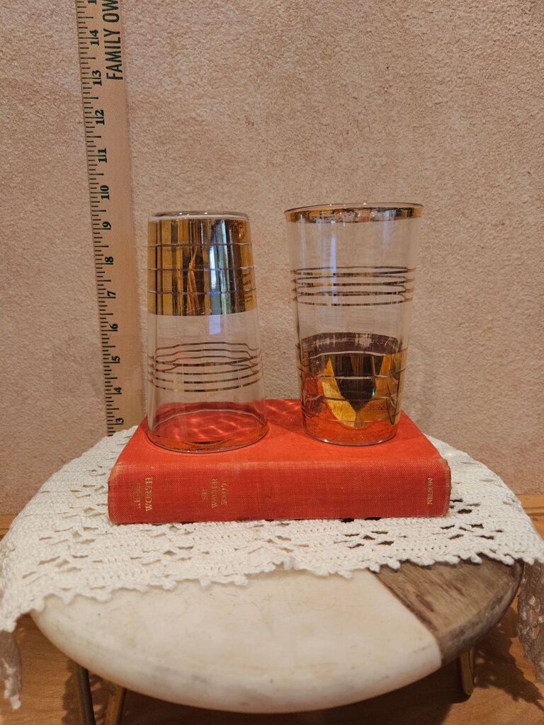 Vintage 1940's MacBeth Evans Sovereign Glass 2 glasses barware