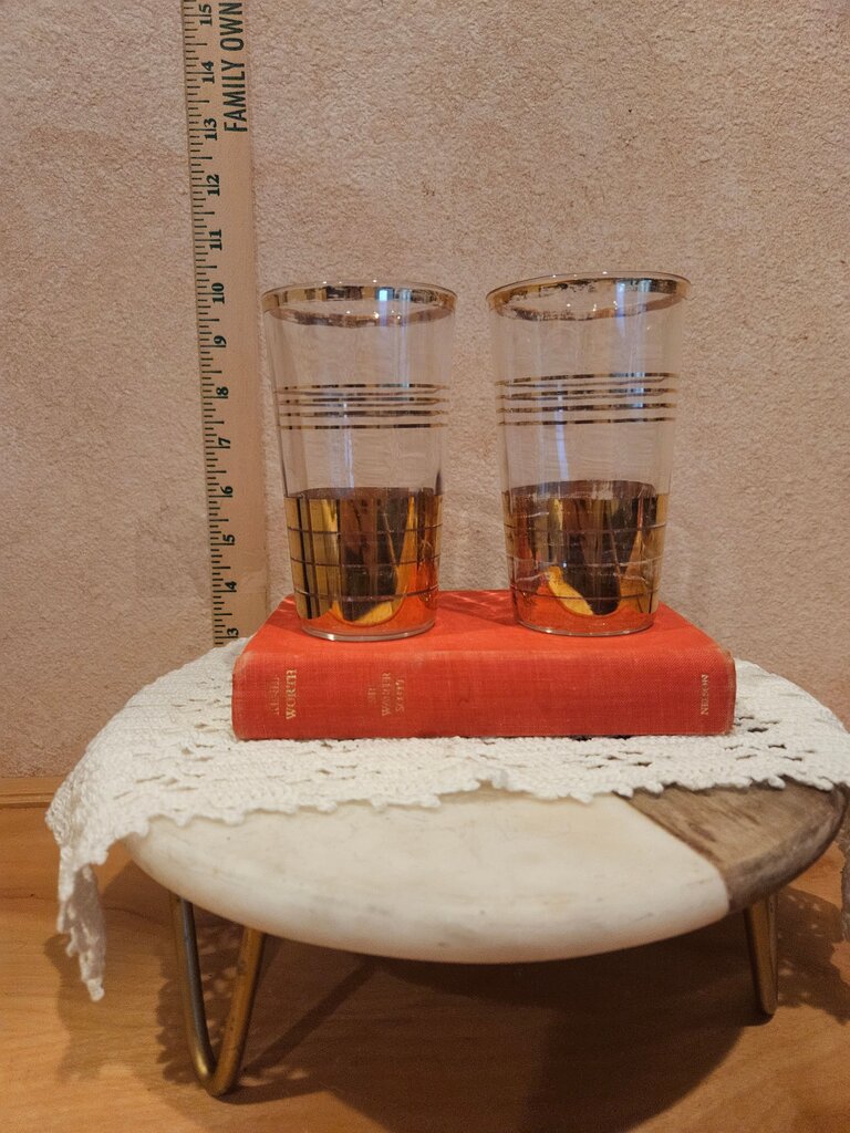 Vintage 1940's MacBeth Evans Sovereign Glass 2 glasses barware