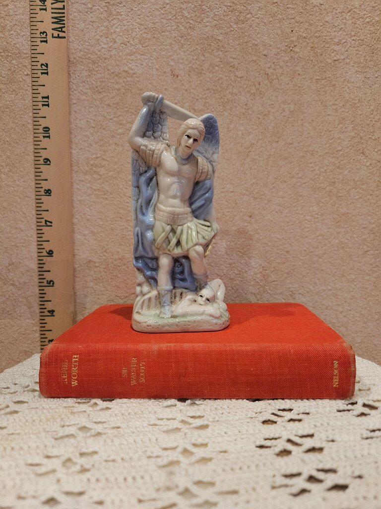 Vintage Porcelain Figurine of Saint Michael