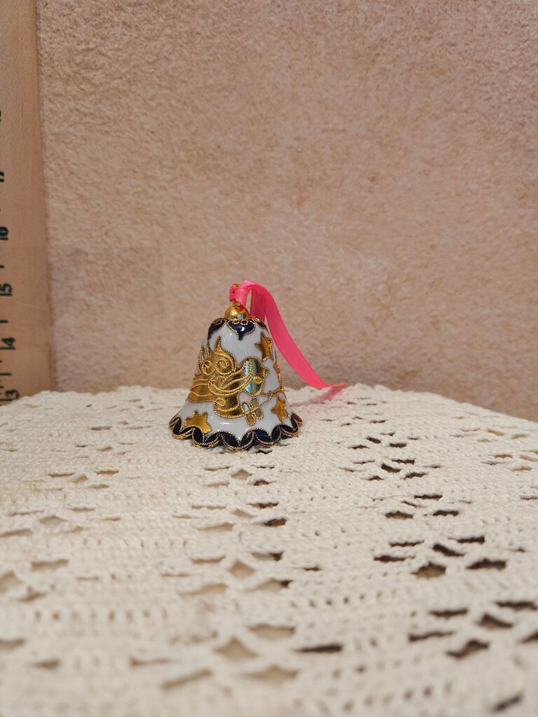 Ceramic Decorative Bell with Ribbon