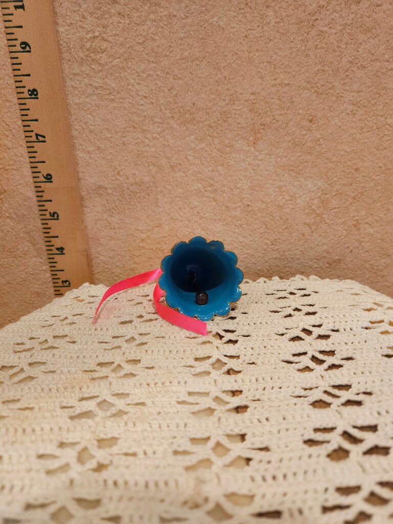 Ceramic Decorative Bell with Ribbon