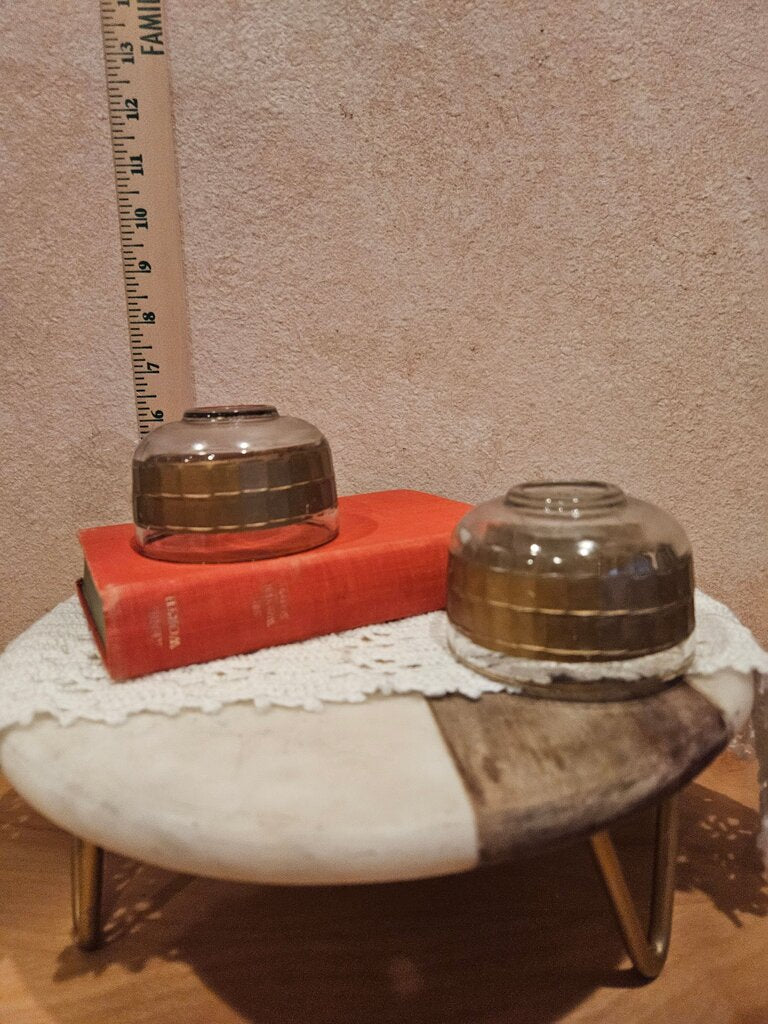 Vintage Glass Bowls with Gold Trim