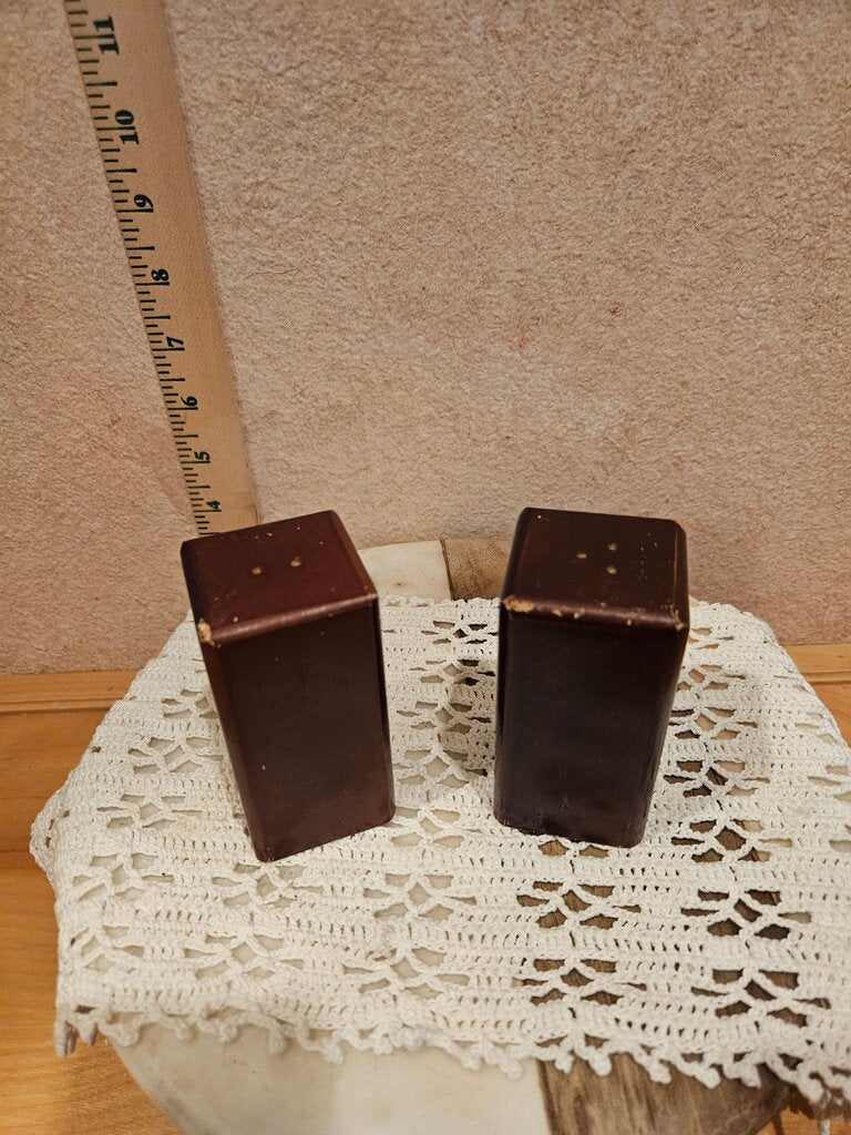Vintage Brown Salt and Pepper Shakers