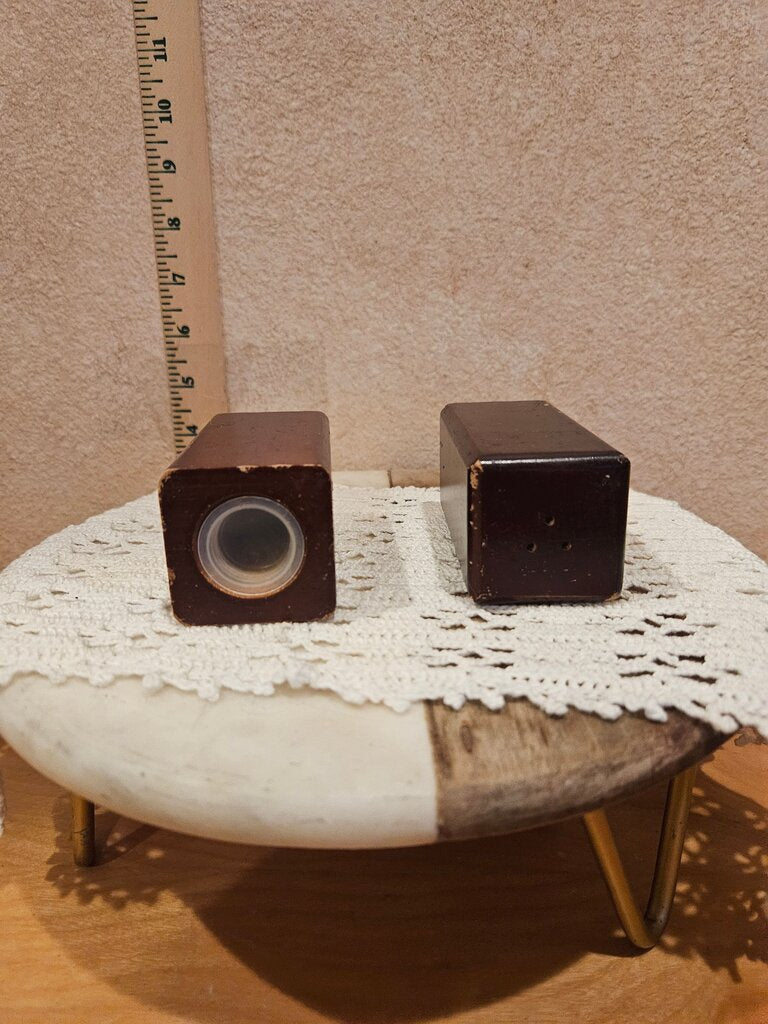 Vintage Brown Salt and Pepper Shakers