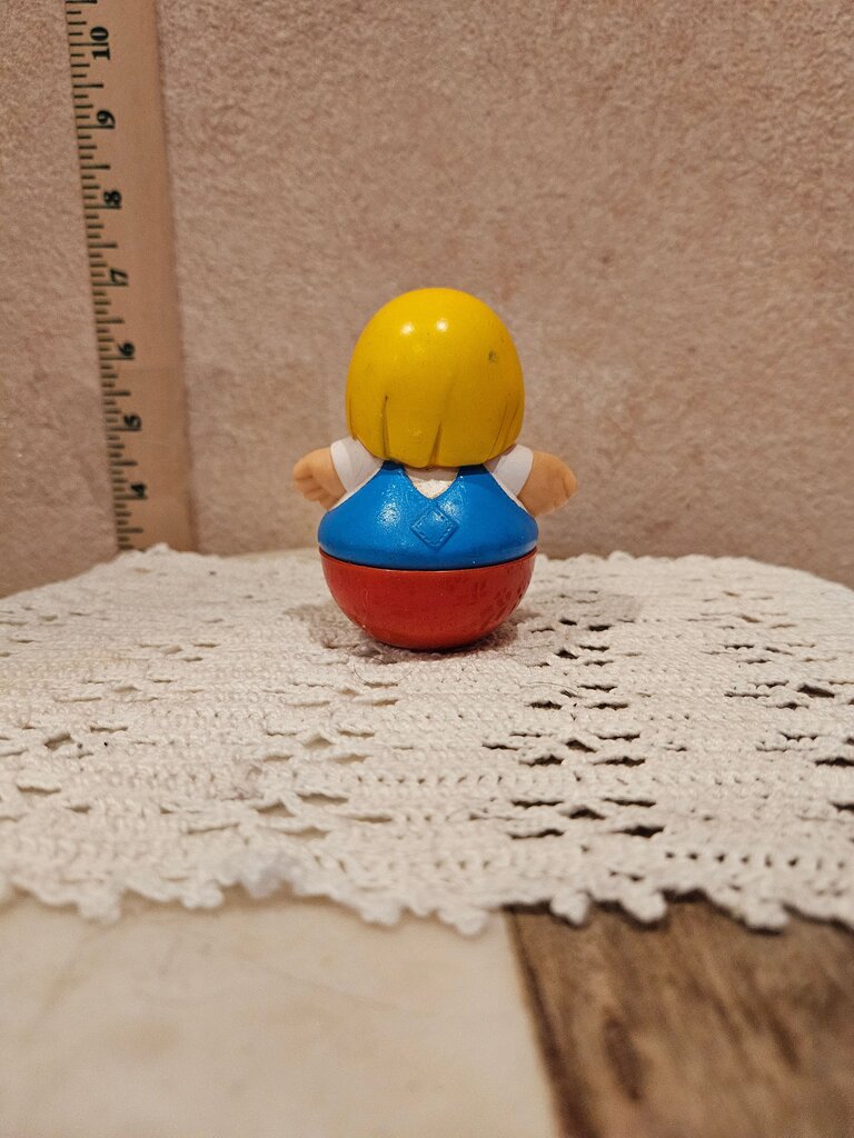 Vintage 1987 PLAYSKOOL Weebles Wobbles Toy Blonde Kids Blue Overalls Replacement Pretend Play Vintage 80s Toys Collectible Gift Ideas!