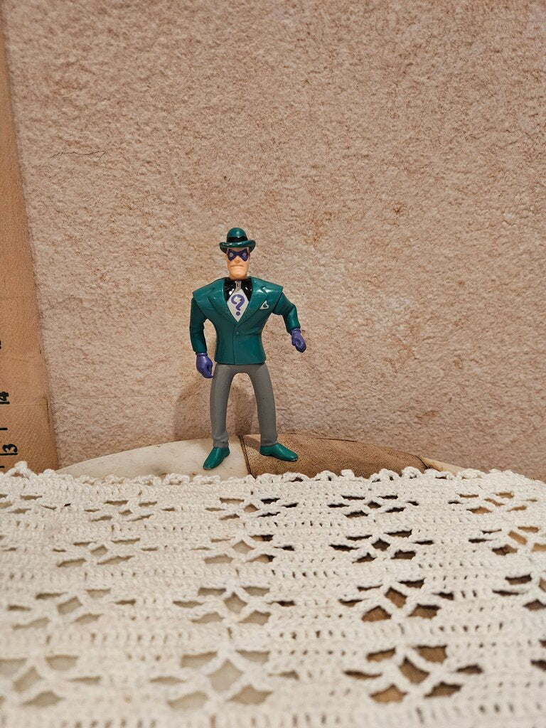 Vintage Batman The Animated Series The Riddler Action Figure / Cake Topper McDonalds Happy Meal Action Toy 1993